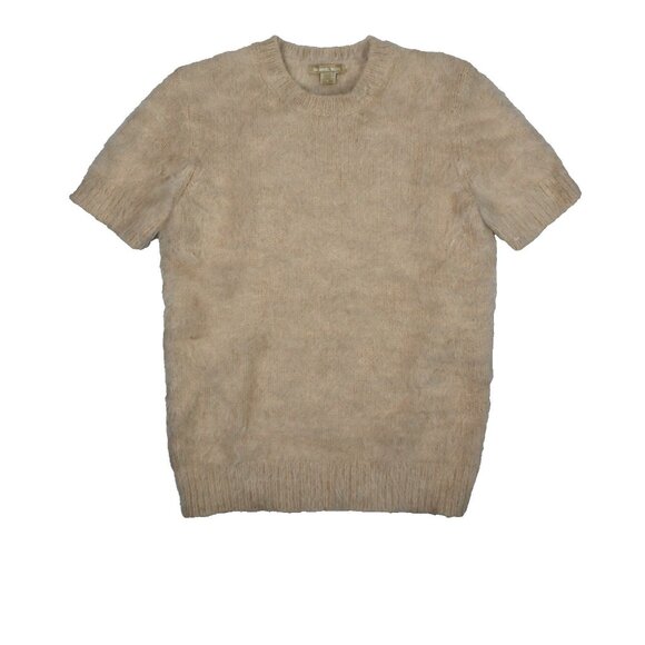 Michael Kors 80% Angora Sweater Womens Medium Nude Fuzzy Luxe Soft Minimalist - Picture 1 of 12